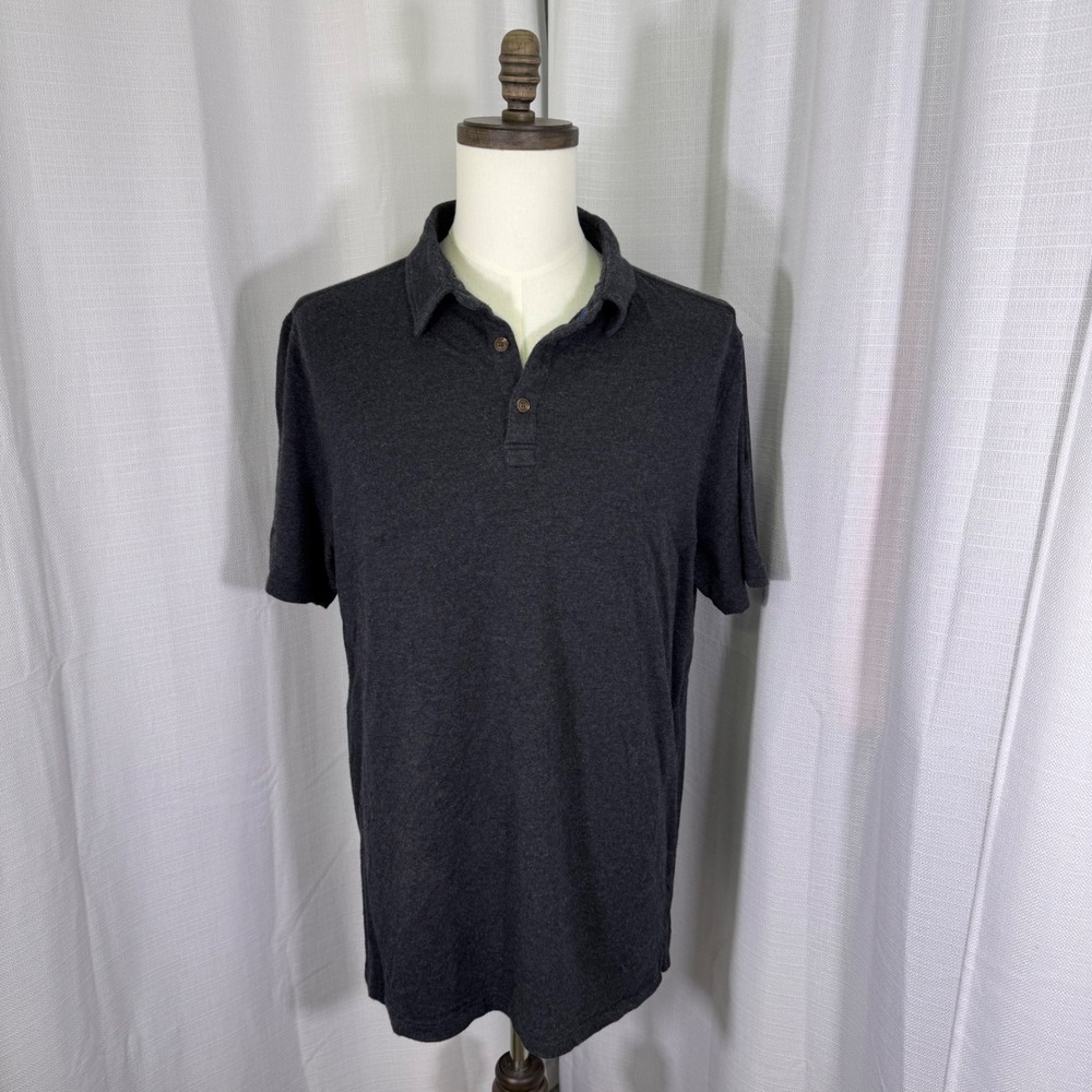 Mugsy Polo Shirt Mens XXL Charcoal Gray Cashmere Modal Blend Stretch